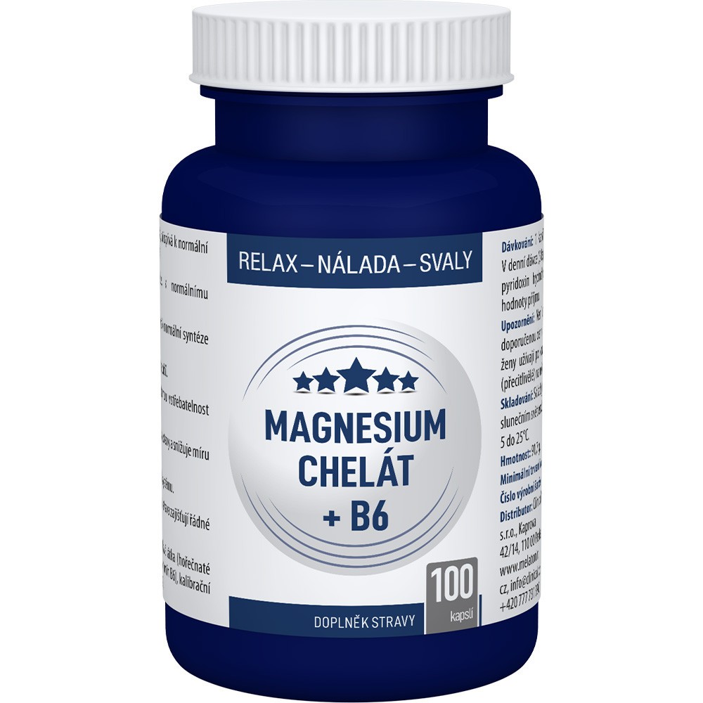 Magnesium chelát + B6 100 kapslí